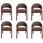 Kit 6 Cadeiras De Jantar Estofada Veludo Madeira Maciça Helen