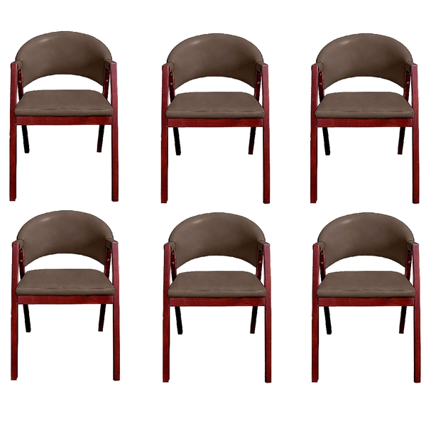 Kit 6 Cadeiras De Jantar Estofada Veludo Madeira Maciça Helen