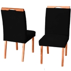 Kit 6 Cadeiras De Jantar Estofada Veludo Preto Madeira Maciça