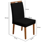 Kit 6 Cadeiras De Jantar Estofada Veludo Preto Madeira Maciça