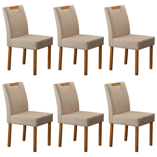Kit 6 Cadeiras De Jantar Estofadas - Conjunto Veneza