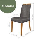 Kit 6 Cadeiras De Jantar Estofadas Madeira Maciça Multimóveis