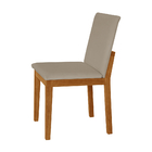 Kit 6 Cadeiras De Jantar Estofadas Veludo Bege Pérola Base Ma