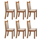 Kit 6 Cadeiras De Jantar Estofadas Veludo Dalas Yescasa Marfim