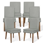 Kit 6 Cadeiras De Jantar Jade Suede Cinza Claro - Meu Lar Dec