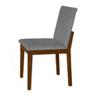 Kit 6 Cadeiras De Jantar Luxo Pérola Estofadas Em Linho Cinza