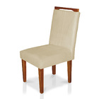 Kit 6 Cadeiras De Jantar Lyon Suede Pés Castanho - Pallazio -