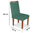 Kit 6 Cadeiras De Jantar Lyon Suede Pés Castanho - Pallazio -