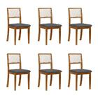 Kit 6 Cadeiras De Jantar Madeira Maciça Mel Encosto Telinha P