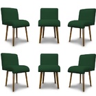 Kit 6 Cadeiras De Jantar Madri Suede Verde - Meu Lar Decoraçõ