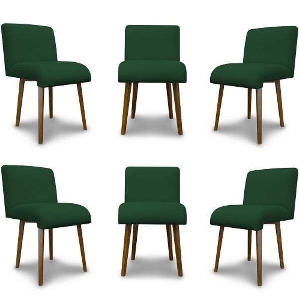 Kit 6 Cadeiras De Jantar Madri Suede Verde - Meu Lar Decoraçõ