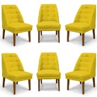 Kit 6 Cadeiras De Jantar Paris Suede Amarelo - Meular Decor