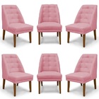 Kit 6 Cadeiras De Jantar Paris Suede Rosa - Meular Decor