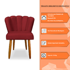 Kit 6 Cadeiras De Jantar Pétala Estofada Pés Palito Veludo -