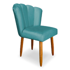 Kit 6 Cadeiras De Jantar Pétala Estofada Pés Palito Veludo -