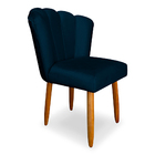 Kit 6 Cadeiras De Jantar Pétala Estofada Pés Palito Veludo -