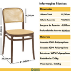 Kit 6 Cadeiras De Jantar Roma Para Sala E Cozinha - Marrom