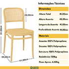 Kit 6 Cadeiras De Jantar Roma Para Sala E Cozinha - Nude