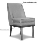 Kit 6 Cadeiras De Jantar Virgínia Base Madeira Linho Azul Jea