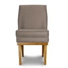 Kit 6 Cadeiras De Jantar Virgínia Base Madeira Linho Castor