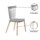 Kit 6 Cadeiras De Jantar Windsor Cinza