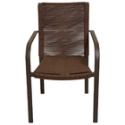 Kit 6 Cadeiras De Jardim Em Alumínio Parati Corda Marrom Alum