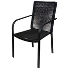 Kit 6 Cadeiras De Jardim Em Alumínio Parati Corda Preto Alumi