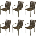 Kit 6 Cadeiras De Jardim Em Alumínio Parati Fendi Corda Tauar