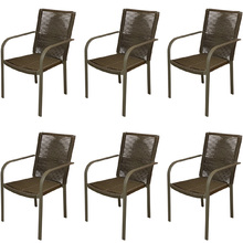 Kit 6 Cadeiras De Jardim Em Alumínio Parati Fendi Corda Tauar