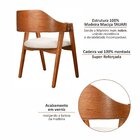 Kit 6 Cadeiras De Madeira 100% Maciça Tauari, Estofada E Braç