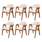 Kit 6 Cadeiras De Madeira 100% Maciça Tauari, Estofada E Braç