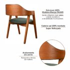 Kit 6 Cadeiras De Madeira Maciça Tauari, Estofada E Braço Com