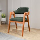 Kit 6 Cadeiras De Madeira Maciça Tauari, Estofada E Braço Com