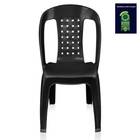 Kit 6 Cadeiras De Plástico Preta Com Encosto Vime Empilhável