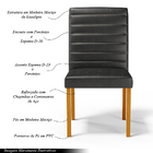Kit 6 Cadeiras De Sala De Jantar Estofadas Veiga Madeira Maci