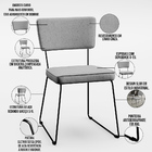 Kit 6 Cadeiras Decorativa Estofada Para Sala De Jantar Base A