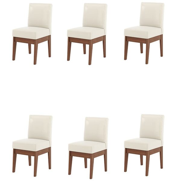Kit 6 Cadeiras Decorativa Sala De Jantar Madeira Maciça Braga