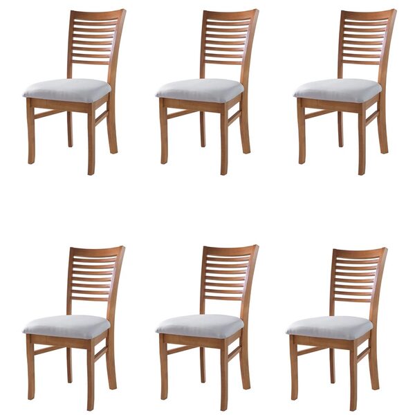 Kit 6 Cadeiras Decorativa Sala De Jantar Madeira Maciça Calab