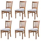 Kit 6 Cadeiras Decorativa Sala De Jantar Madeira Maciça Soler
