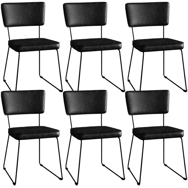 Kit 6 Cadeiras Decorativas Estofada Sala De Jantar Base Aço A