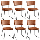 Kit 6 Cadeiras Decorativas Estofada Sala De Jantar Base Aço A