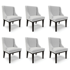 Kit 6 Cadeiras Decorativas Sala De Jantar Base Fixa De Madeir