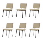 Kit 6 Cadeiras Decorativas Sala De Jantar Fennel Linho Bege G