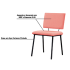 Kit 6 Cadeiras Decorativas Sala De Jantar Fennel Linho Coral