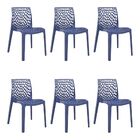 Kit 6 Cadeiras Decorativas Sala E Cozinha Cruzzer (pp) Azul -