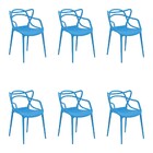 Kit 6 Cadeiras Decorativas Sala E Cozinha Feliti (pp) Azul G5