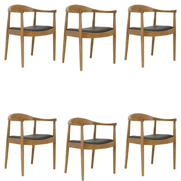 Kit 6 Cadeiras Decorativas Sala E Escritório Colonial Madeira