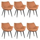 Kit 6 Cadeiras Decorativas Sala E Escritório Mandalla Pu Sint