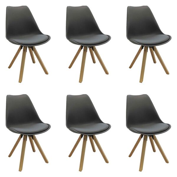 Kit 6 Cadeiras Decorativas Sala E Escritório Neo (pp) Cinza-