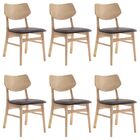 Kit 6 Cadeiras Decorativas Sala E Escritório Zion Madeira Nat